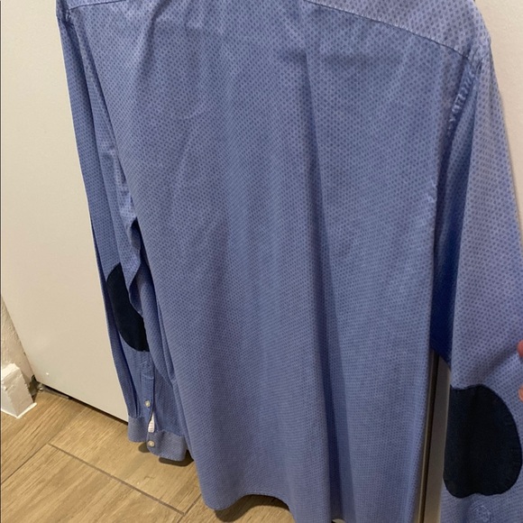Blue Casual Button Down Shirt with elbow - Picture 2 of 2